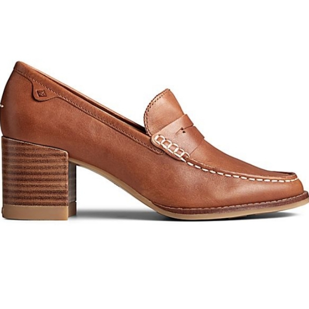 Sperry Seaport Penny Healed Leather Loafer Tan Brown 7.5